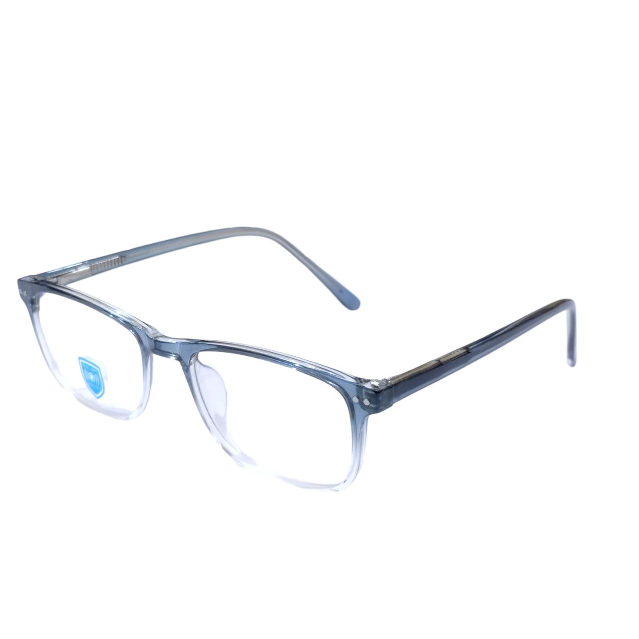 Luxury Stylish Rectangle Full Frame Blue Light Filter Glasses Grey Gradient Clear Bottom M17