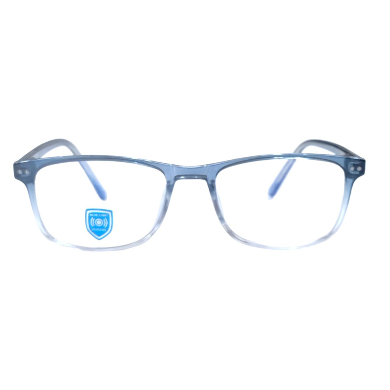 Luxury Stylish Rectangle Full Frame Blue Light Filter Glasses Grey Gradient Clear Bottom M17