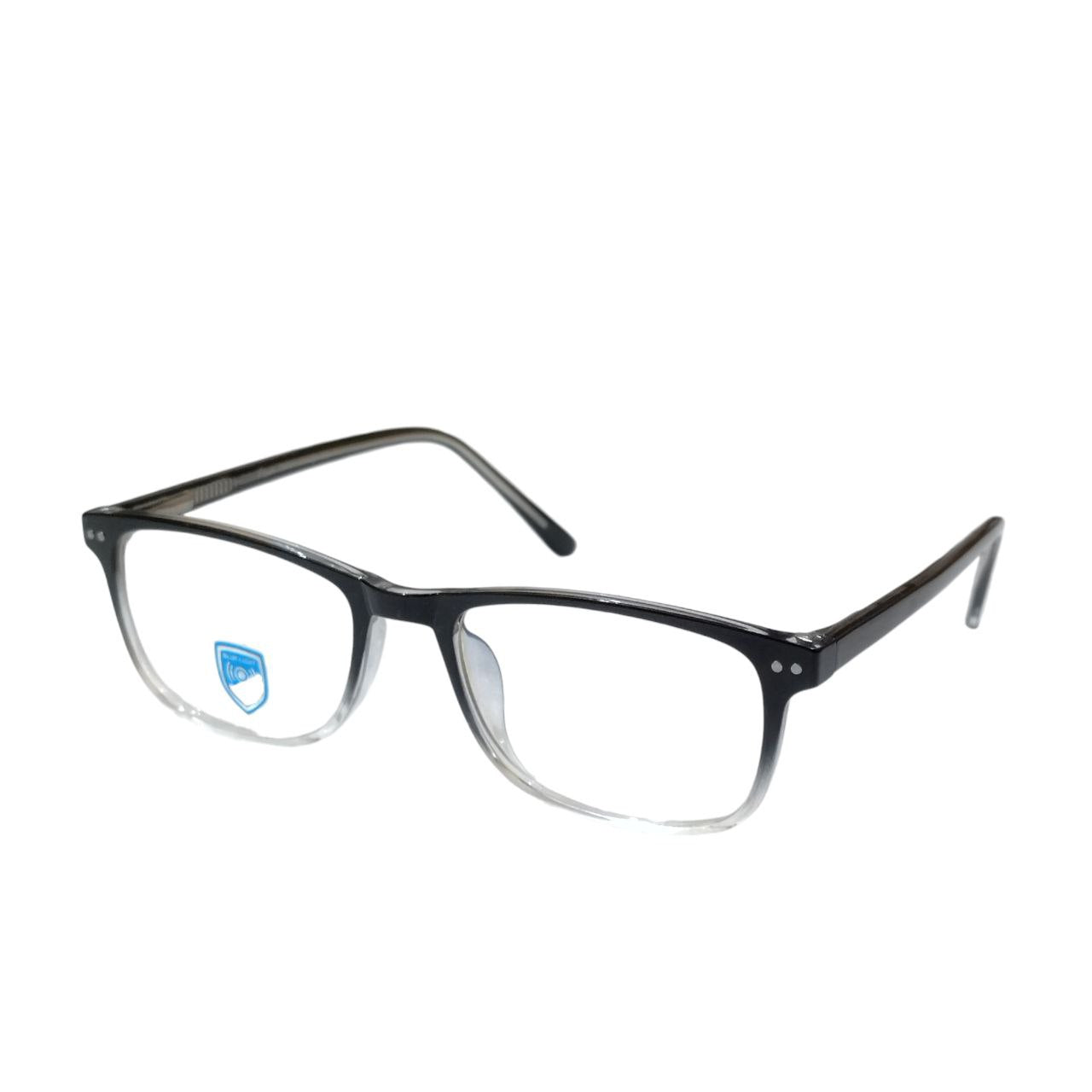 Luxury Stylish Rectangle Full Frame Blue Light Filter Glasses Black Gradient Clear Bottom M17