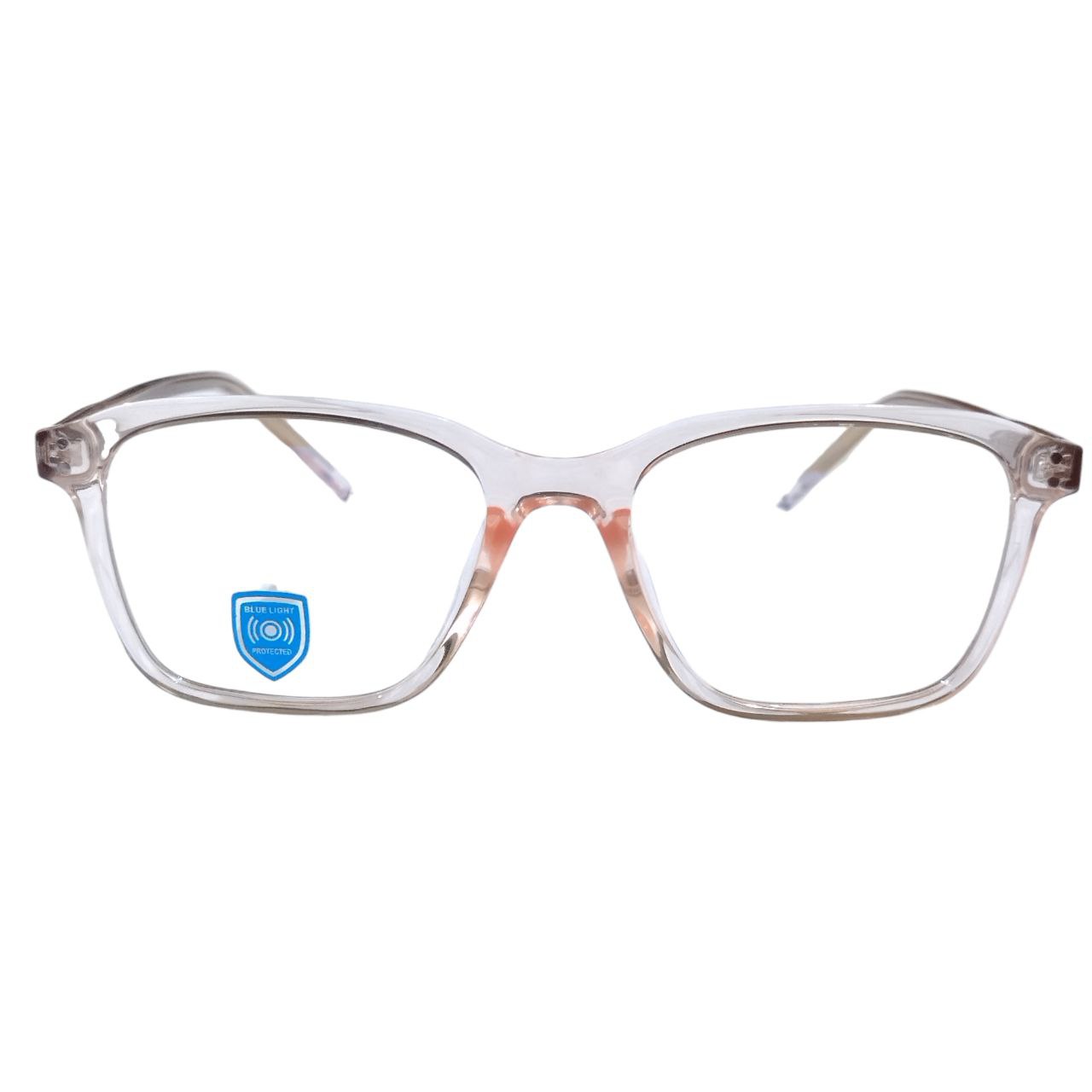 Luxury Stylish Square Full Frame Blue Light Filter Glasses Transparent Gold M16