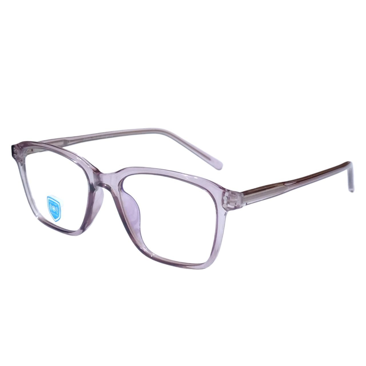 Luxury Stylish Square Full Frame Blue Light Filter Glasses Transparent Purple M16