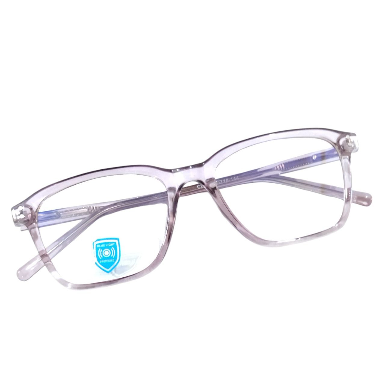 Luxury Stylish Square Full Frame Blue Light Filter Glasses Transparent Purple M16