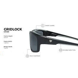 EYESafety Black Sports Gridlock Polarized Sunglasses with Sweatguard