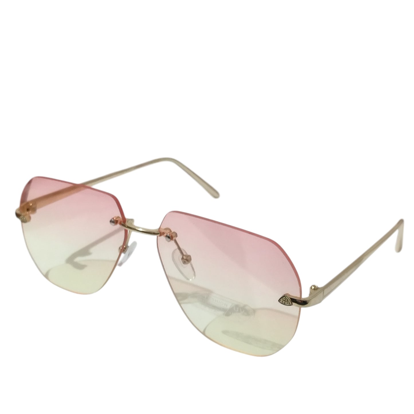 Pink Yellow Gradient Rimless Sunglasses for Women