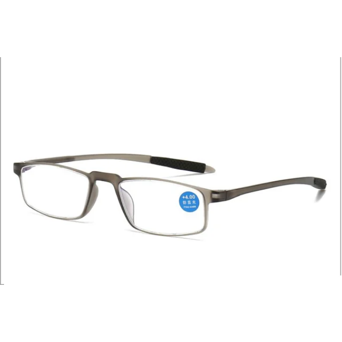 Grey TR90 Flexible Memory Anti Glare Blue Light Filter Reading Glasses