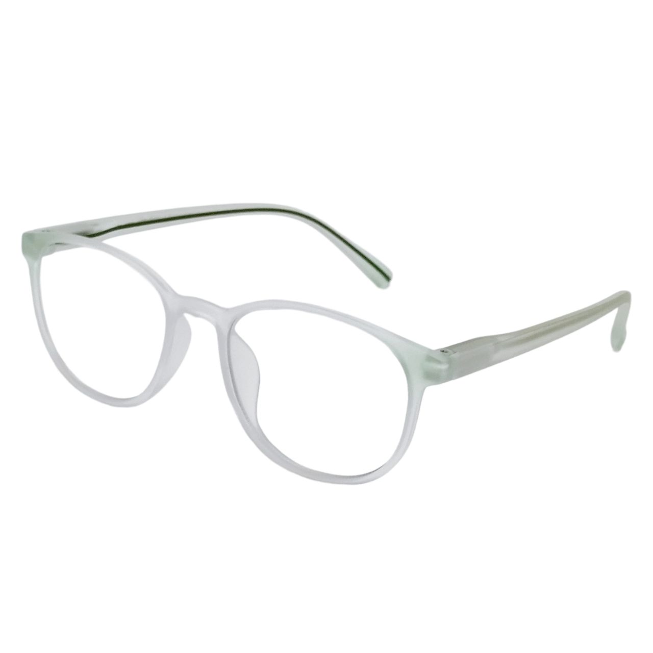 Rounded Oval Frosted Transparent Anti Blue Light Glasses