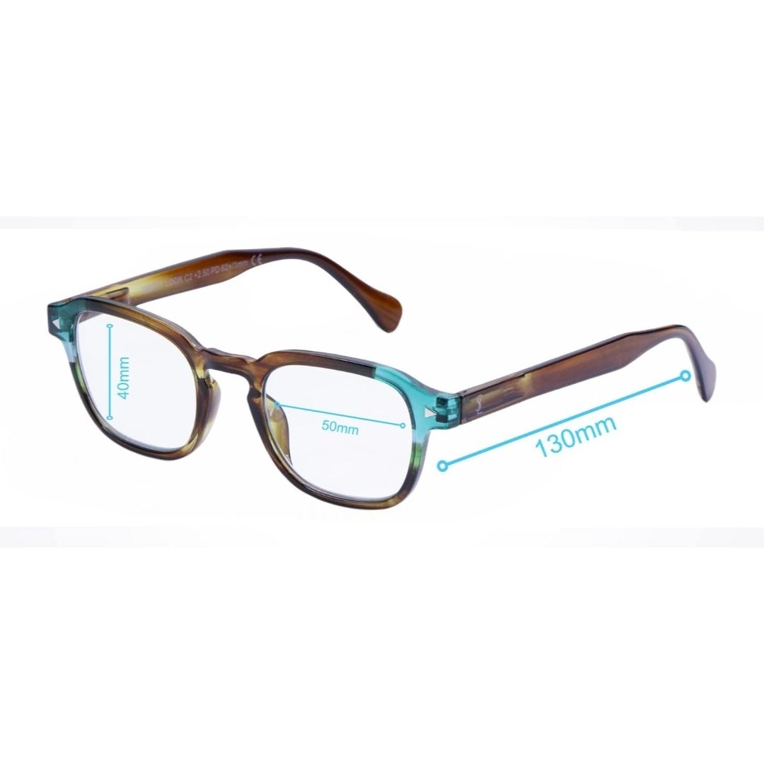 Luxury Artview Small Square Anti Blue Light Reading Glasses