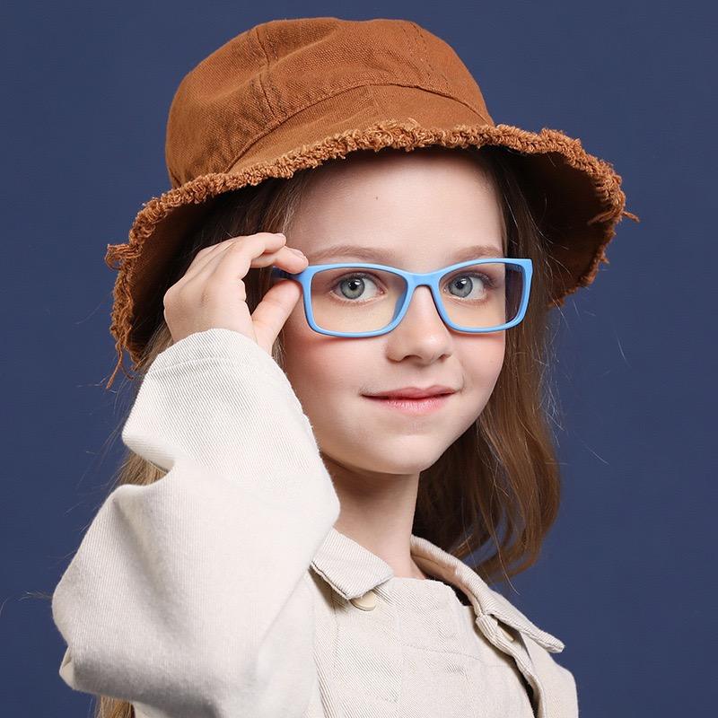 Rectangle Unbreakable Kids Flexible Glasses with Strap Age 4 to 8 Years S306