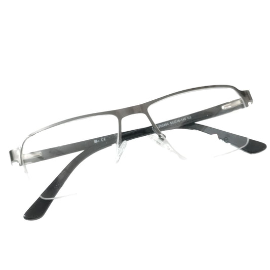 Luxury Executive Rectangle Grey Half Frame Supra Glasses