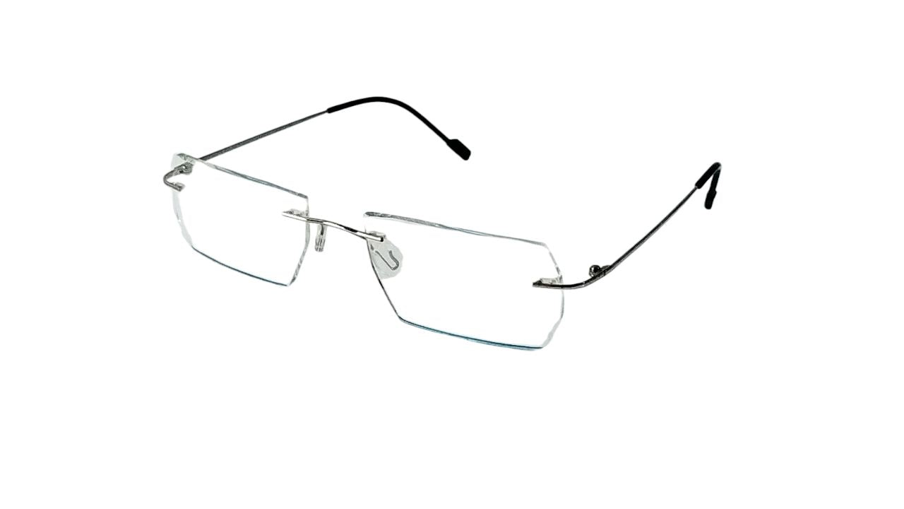 Luxury Silver Executive Rimless Glasses