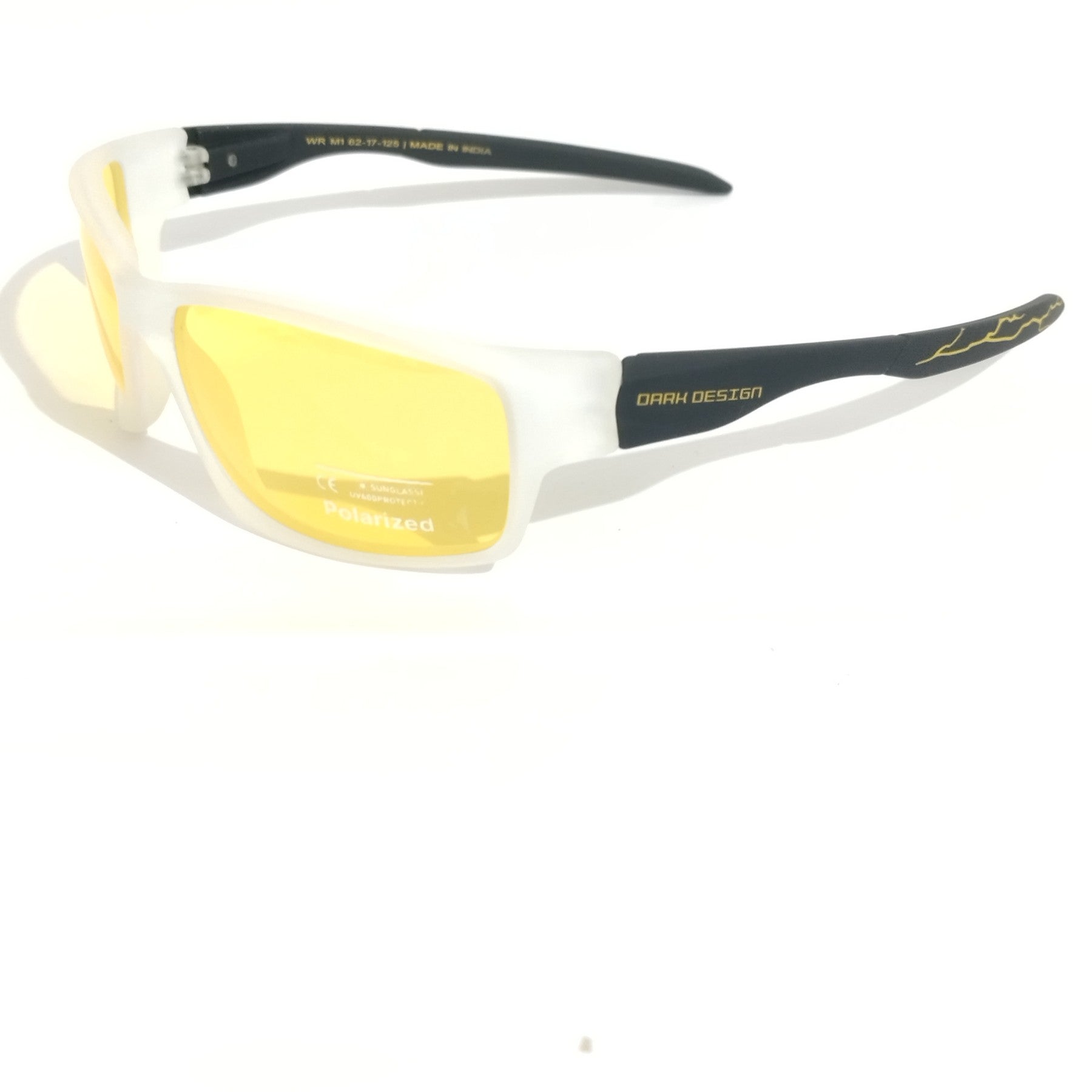 Matt White Night Driving Wraparound Polarized Sunglasses