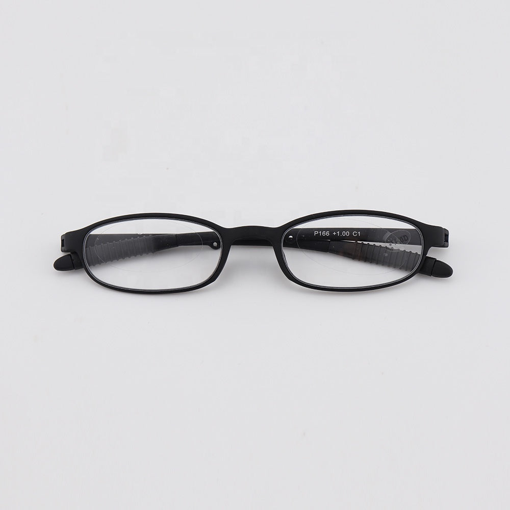 TR90 Flexible Memory Computer Reading Glasses with Thread - Black Oval Full Frame