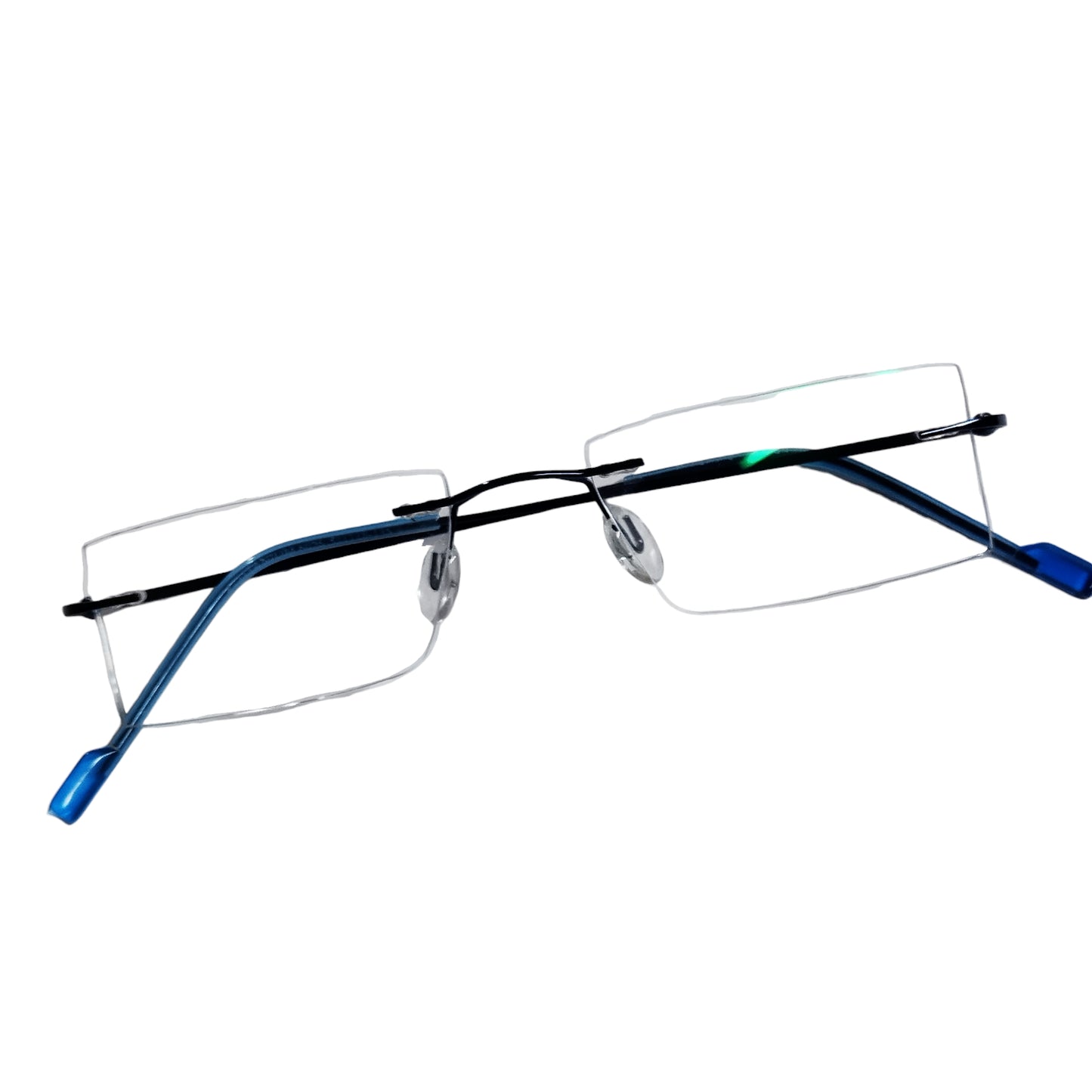 Blue Trendy Eyewear Rimless Reading Glasses