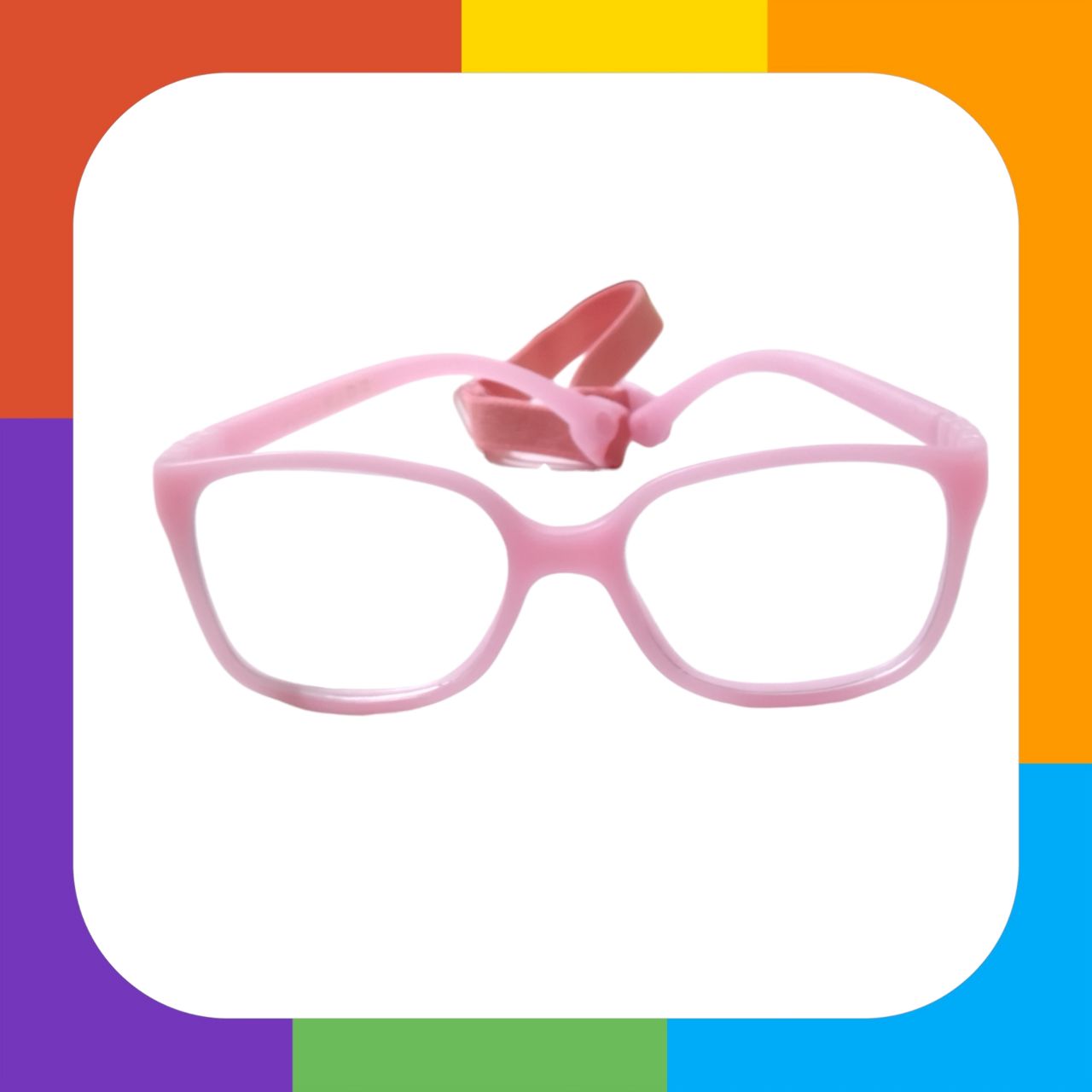 Pink Trendy Kids Flexible Unbreakable Glasses with Blue Block Filter Lenses 1302