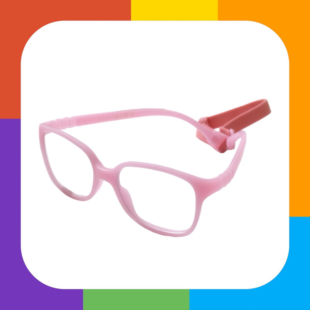 Pink Trendy Kids Flexible Unbreakable Glasses with Blue Block Filter Lenses 1302