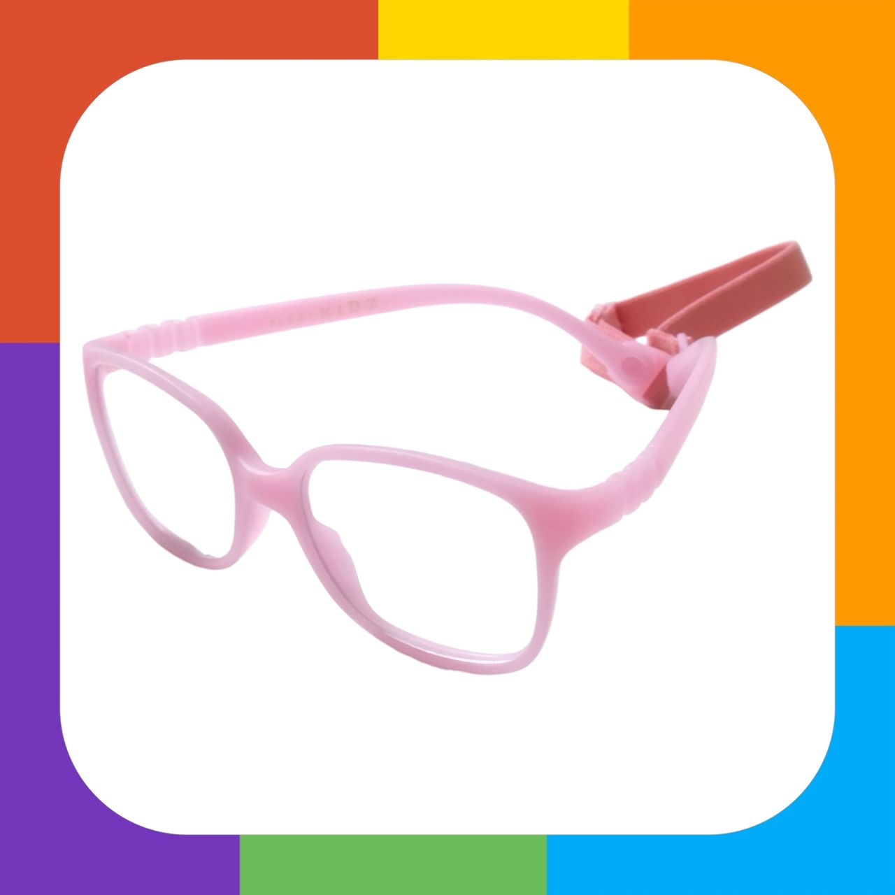 Pink Trendy Kids Flexible Unbreakable Glasses with Blue Block Filter Lenses 1302