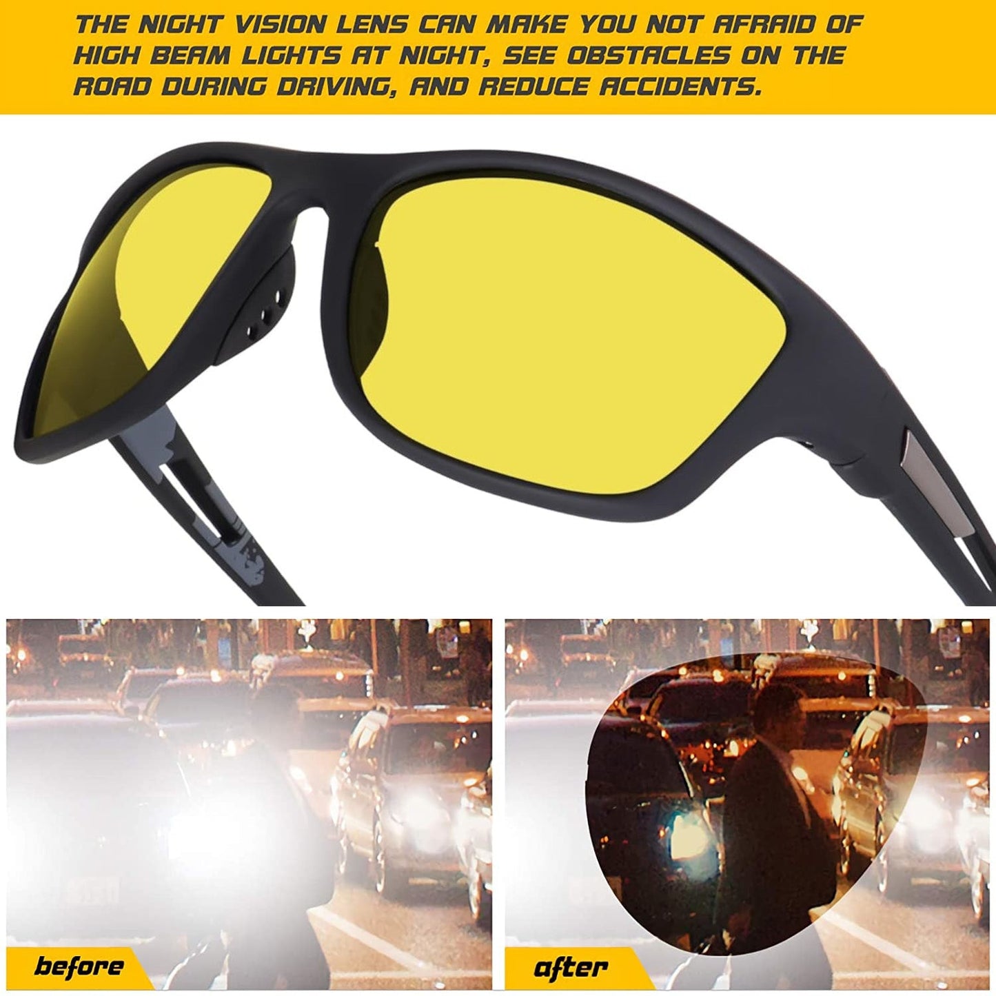 Polarized Night Riding Driving Sunglasses