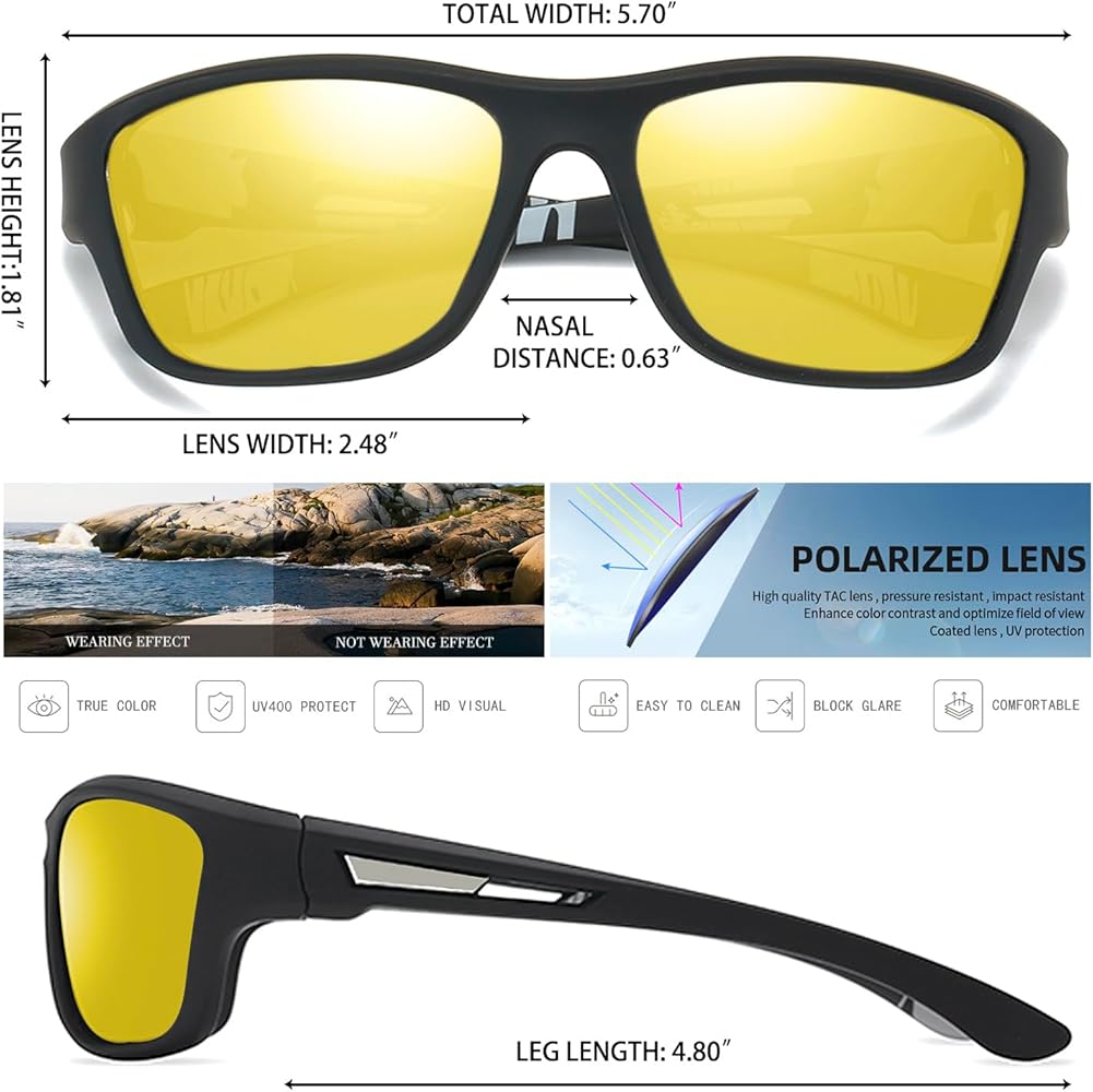 Polarized Night Riding Driving Sunglasses