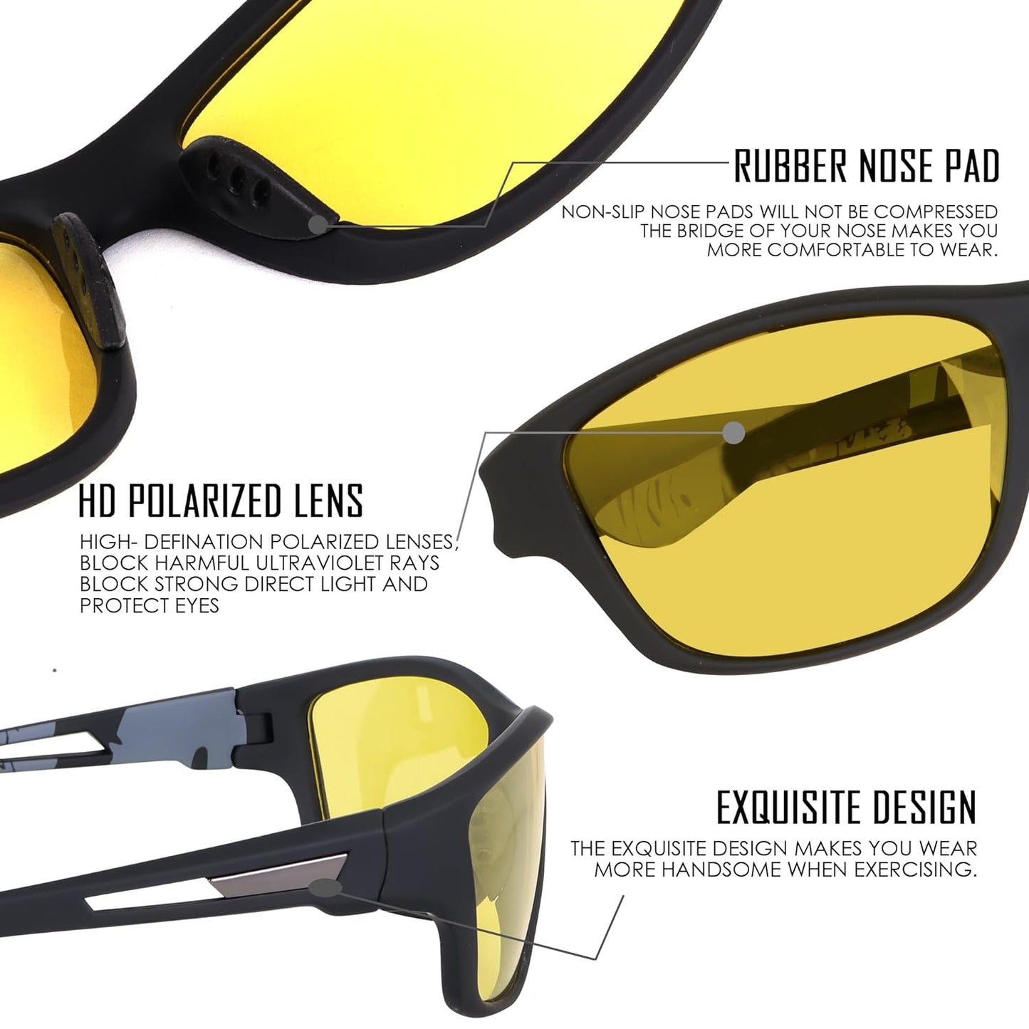 Polarized Night Riding Driving Sunglasses Features