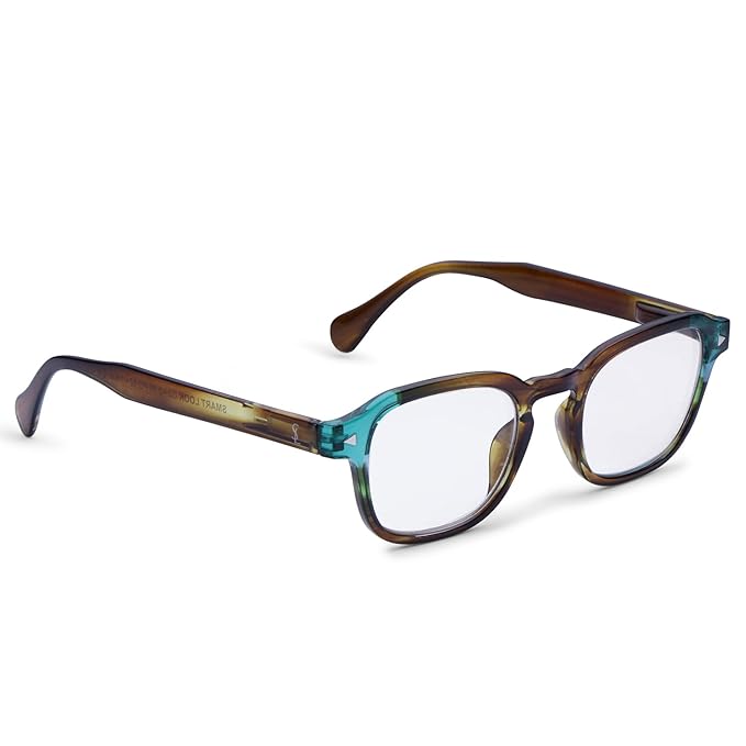 Luxury Gradient Brown to Aqua Rectangular Glasses with Blue Light Filter - Reading - Progressive-Single Vision