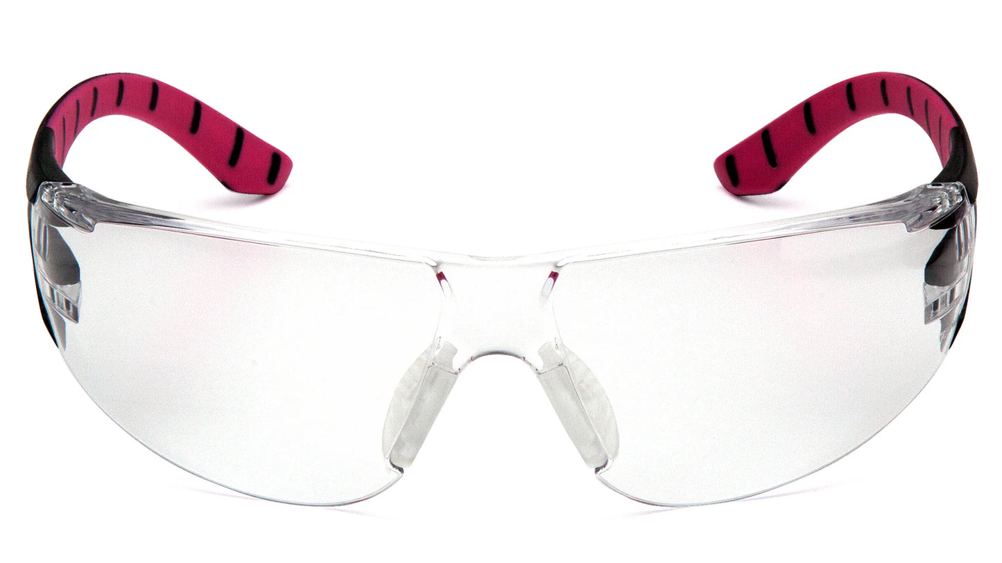 Pyramex Endeavor Plus Frameless Eyewear Safety Glass Clear Anti-Fog Lens Black/Pink Frame