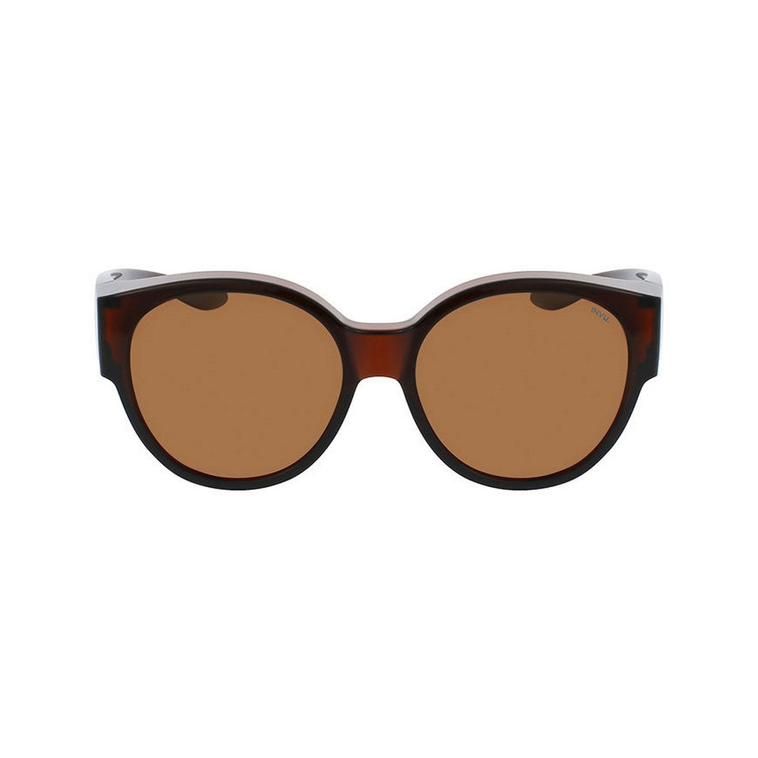 Brown Polarized Round Unisex Fit Over Over the Specs Sunglasses