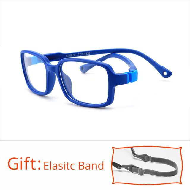 Rectangle Unbreakable Kids Flexible Glasses with Strap Glasses Retainer Age 4 to 7 Years S308