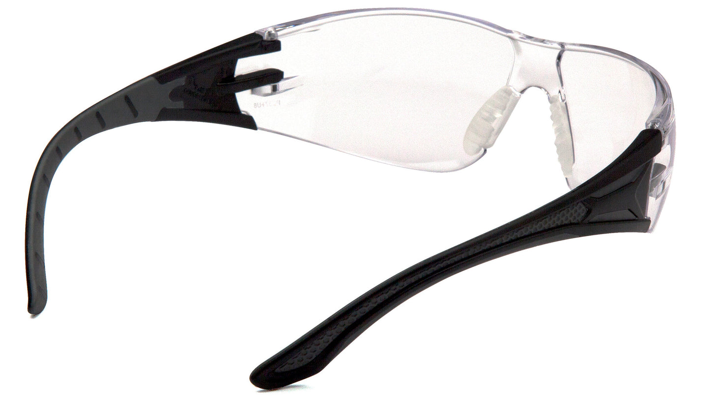 Pyramex Endeavor Plus Frameless Eyewear Safety Glass Clear Anti-Fog Lens Black/Gray Frame