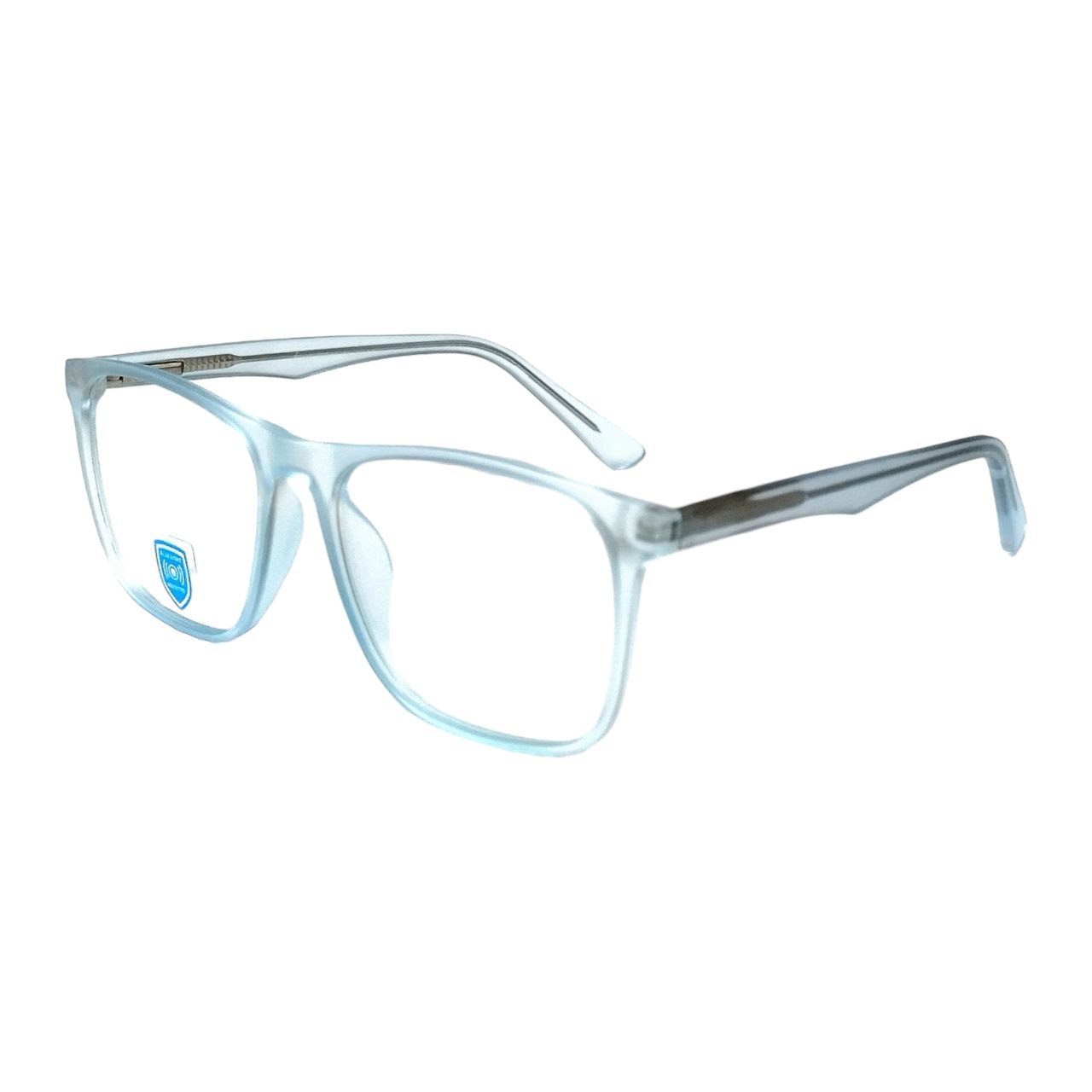 Luxury Matt Blue Transparent Square Full Frame Glasses with Blue Light Protection M12