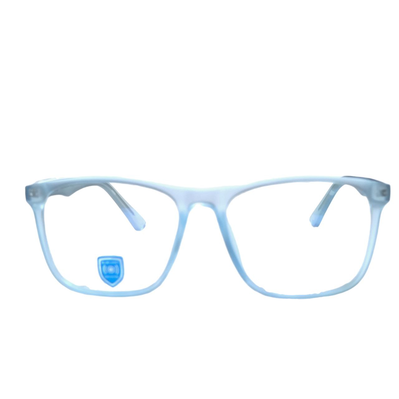 Luxury Matt Blue Transparent Square Full Frame Glasses with Blue Light Protection M12