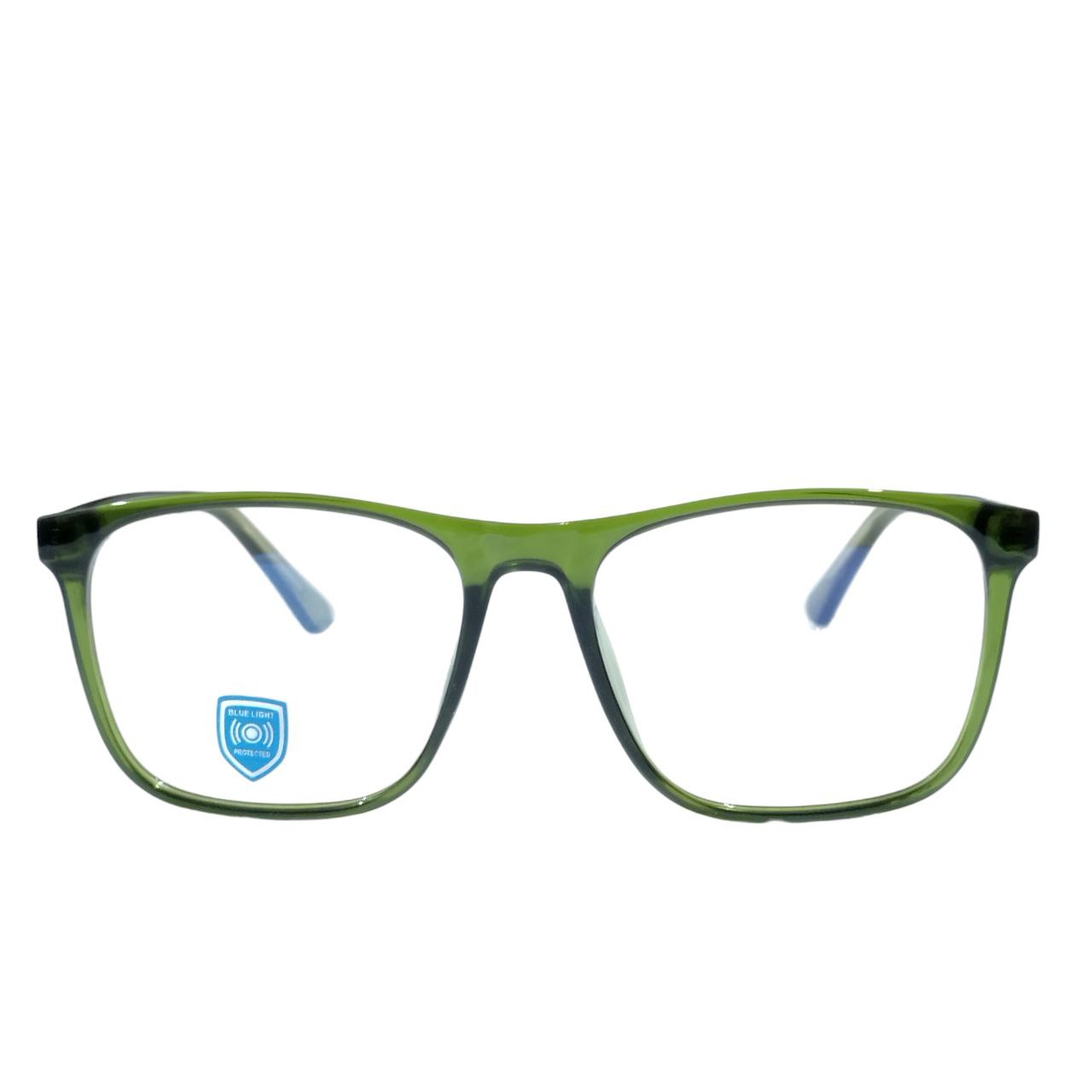 Luxury Stylish Square Full Frame Glasses – Green | Blue Light Protection M12