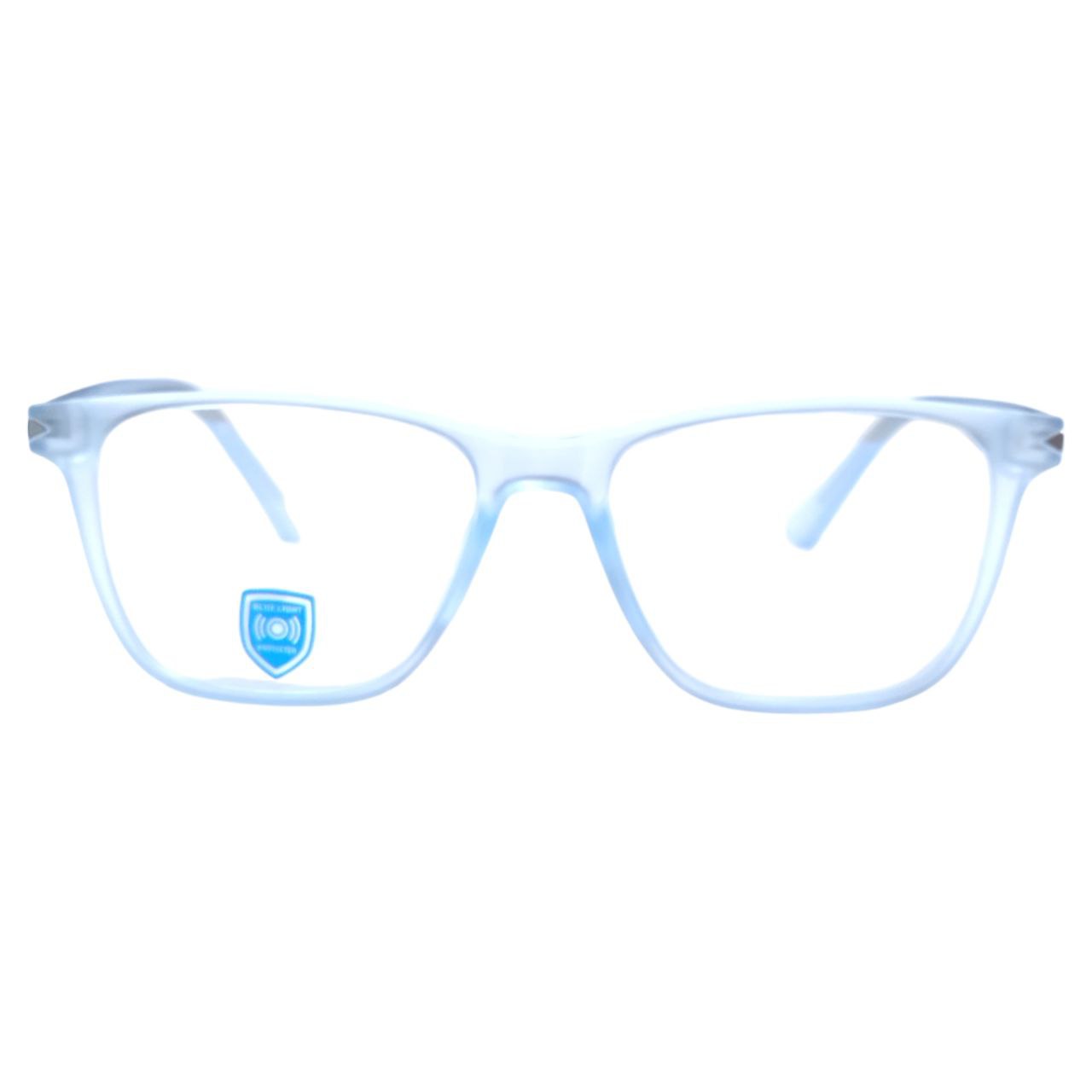 Blue Light Filter Glasses - Square Full Frame Glasses - Matt Blue Finish - Zero Power -Single Vision - Progressive Multifocal Lens