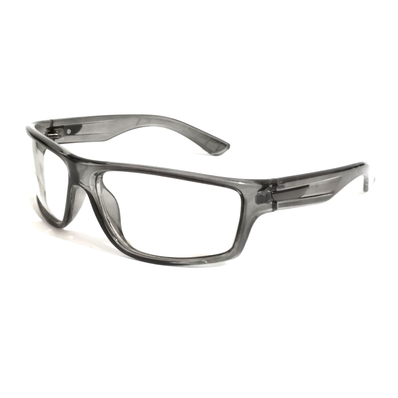 Transparent Grey Frame Wraparound Sports Cycling Photochromic Sunglasses