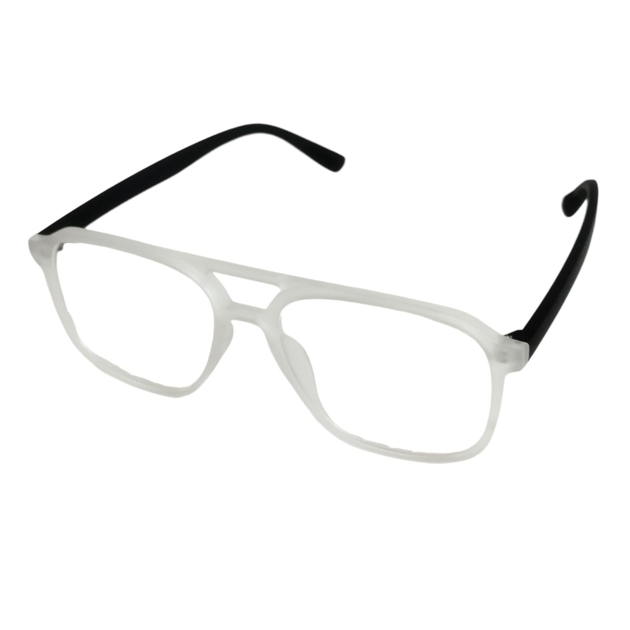 Lightweight Frosted Pilot Glasses with Sleek Black Arms