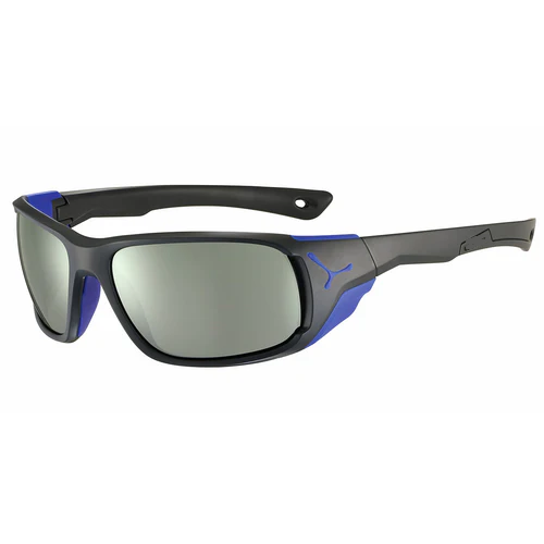 Unisex Grey Blue Wraparound Mountaineering Sunglasses with magnetic side shields