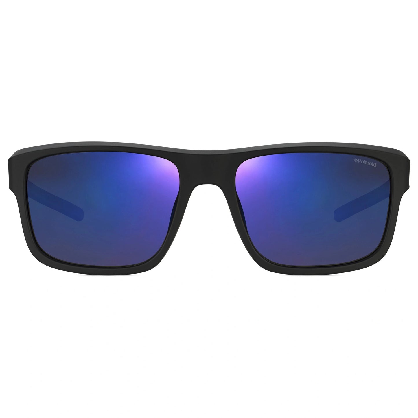 Black Frame Blue Mirrored Lens Polarized Sunglasses