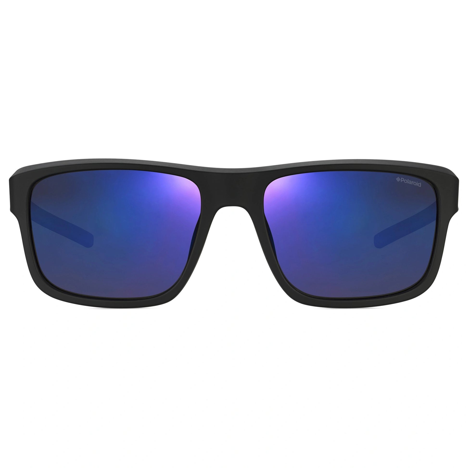 Black Frame Blue Mirrored Lens Polarized Sunglasses