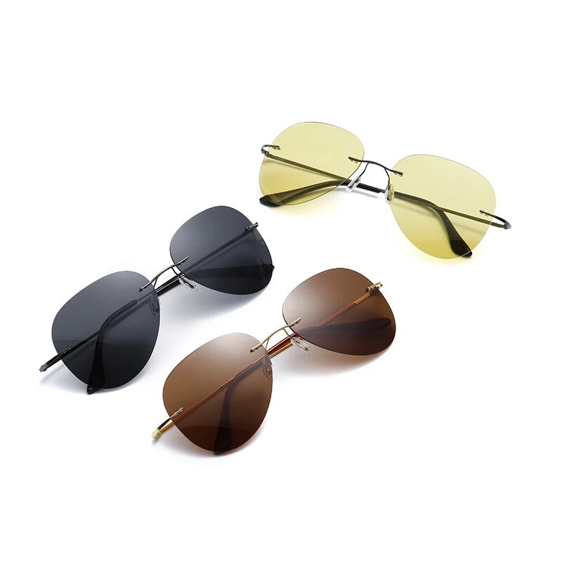 Foldable Rimless Cockpit Polarized Sunglasses – Glasses India Online