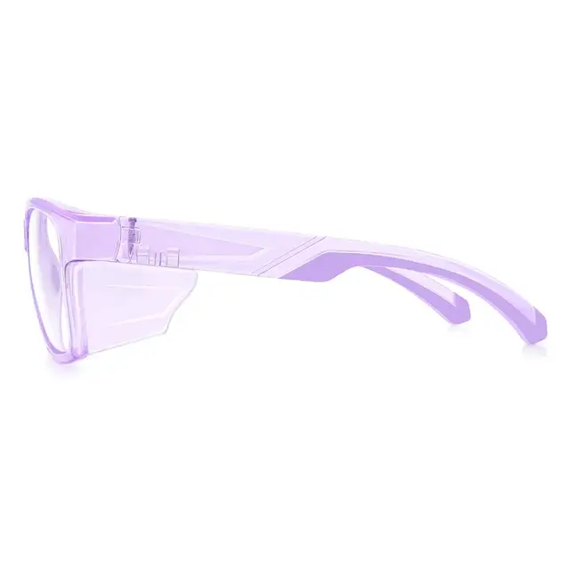 EYESafety Prescription Safety Glasses with Side Shields Purple Transparent Glasses