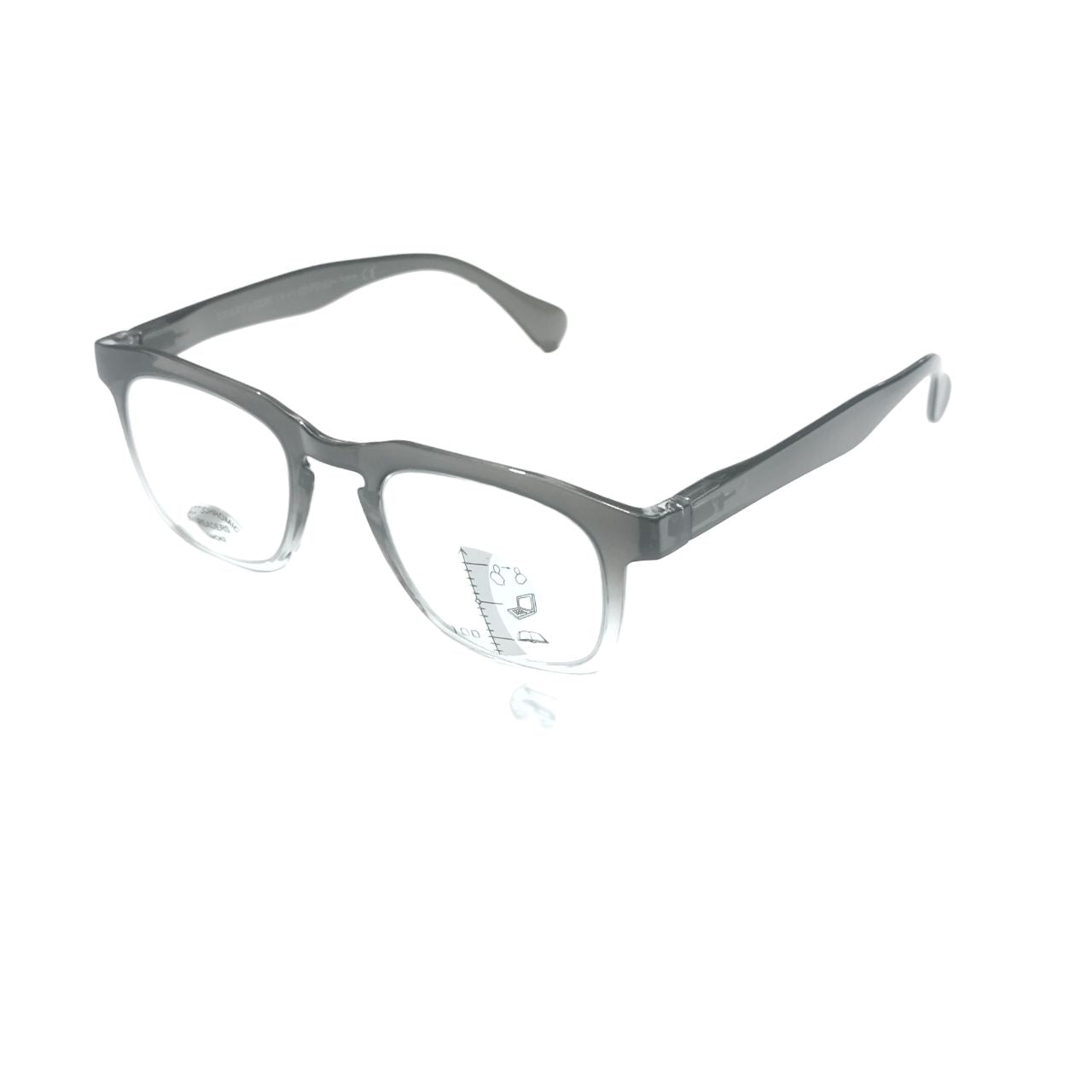 Photochromic Grey Progressive Multifocal Reading Glasses Power +1.00