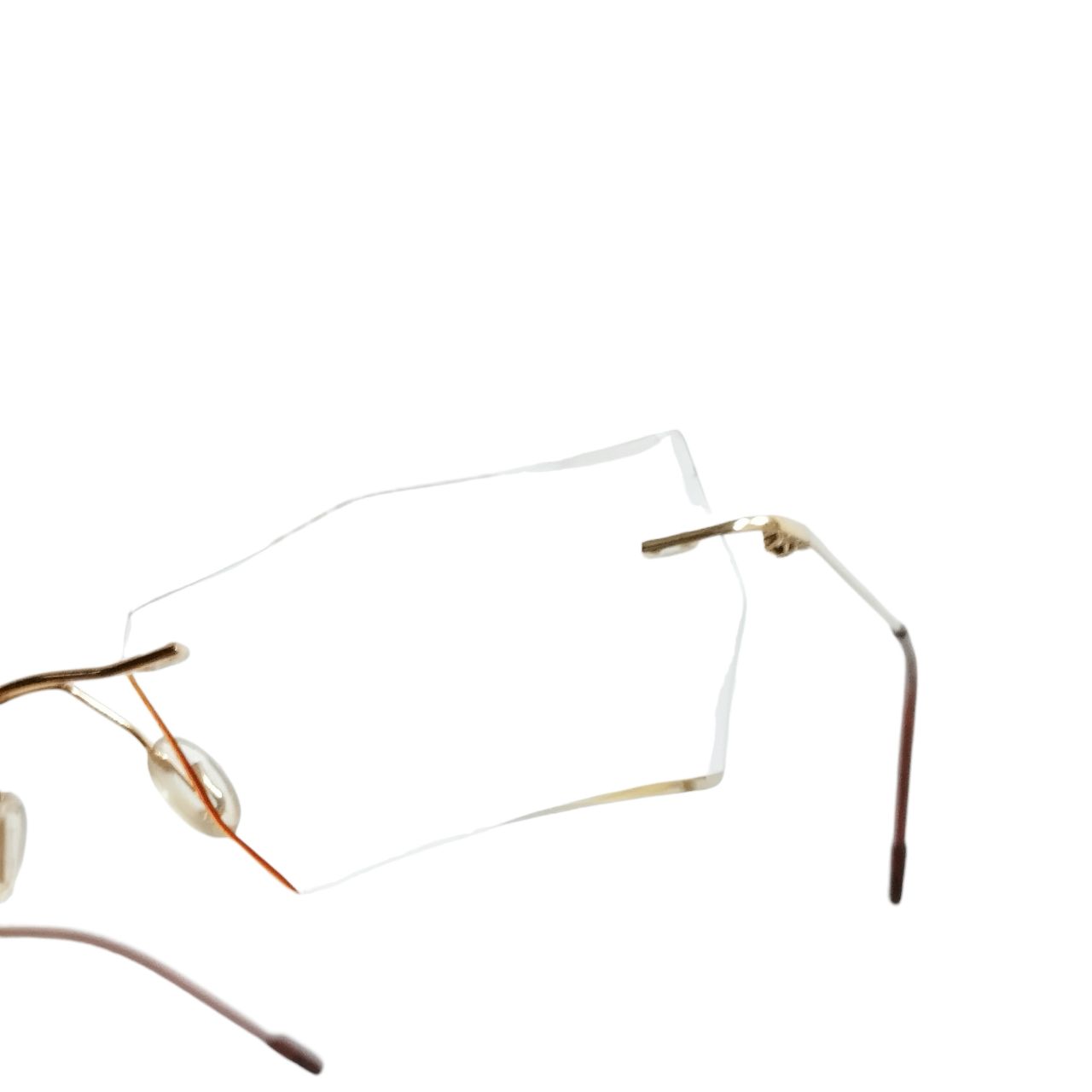 Luxury Gold Rimless Executive Glasses with Laser-Cut Edges