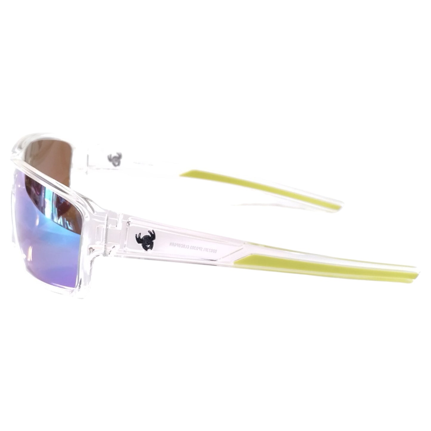 Clear Frame Green Mirror Polarized Sports Cricket Sunglasses