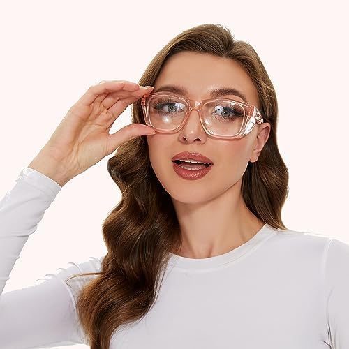 EYESafety Prescription Safety Glasses with Side Shields Pink Transparent Glasses