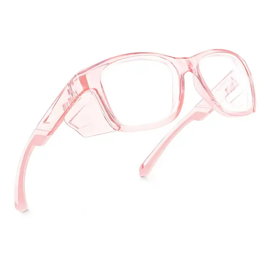 EYESafety Prescription Safety Glasses with Side Shields Pink Transparent Glasses