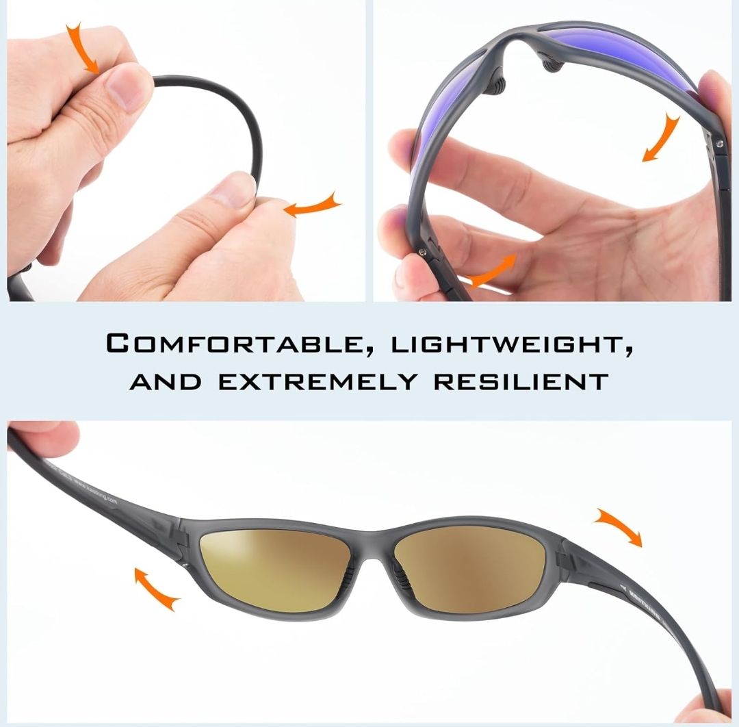 Polarized Sports Sunglasses for Men and Women Wraparound Cat 3 Sunglasses for Cycling and Running UV Protection