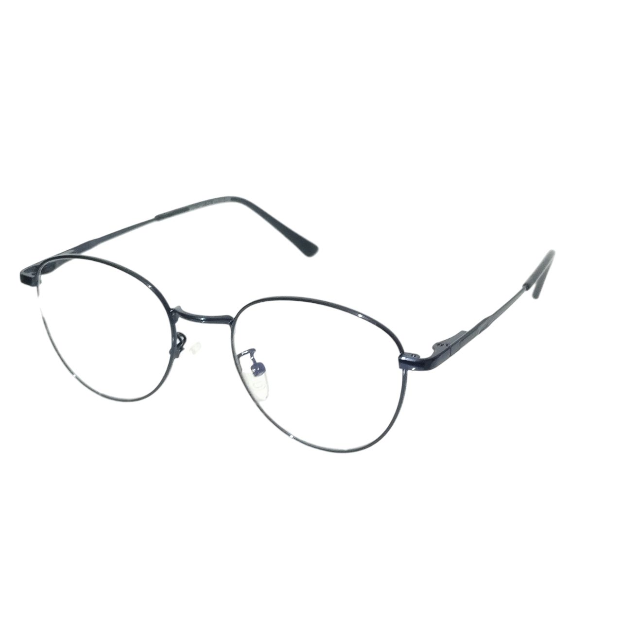 Executive Blue Color Retro Round Spectacle Frame Glasses