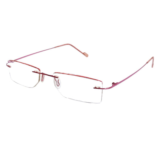 Luxury Elegant Pink Rimless Glasses