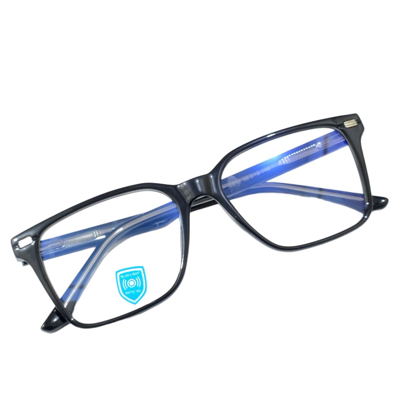 Luxury Black Large Rectangle Full Frame Blue Light Filter Glasses M11