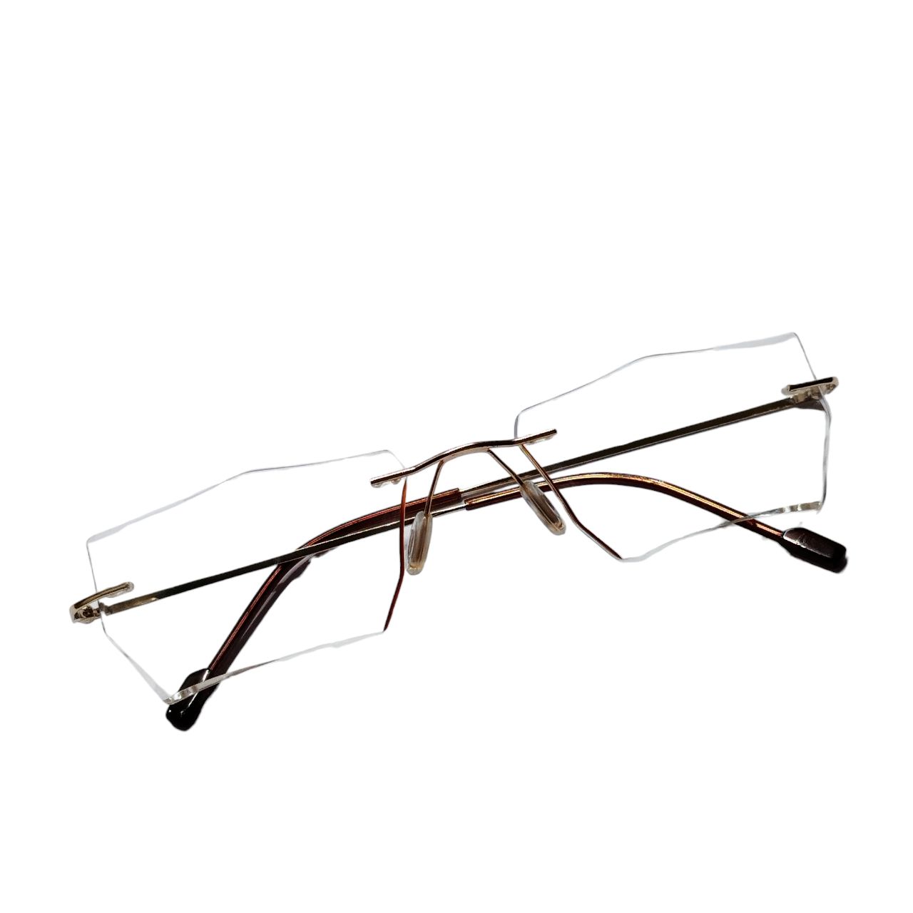 Luxury Gold Rimless Executive Glasses with Laser-Cut Edges