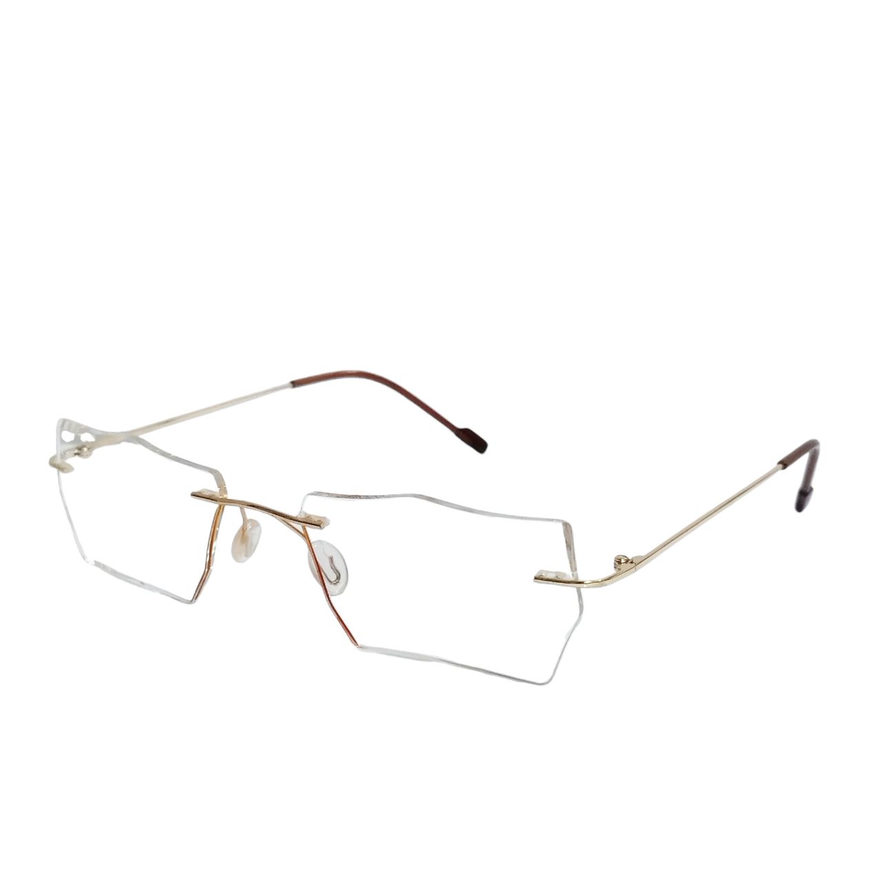 Luxury Gold Rimless Executive Glasses with Laser-Cut Edges